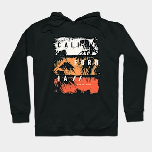 California Retro Ocean Vintage Palm Tree Hoodie